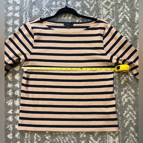 J. Crew Striped Boatneck 3/4 Length Sleeve Tee size M (D211) - Picture 6 of 7